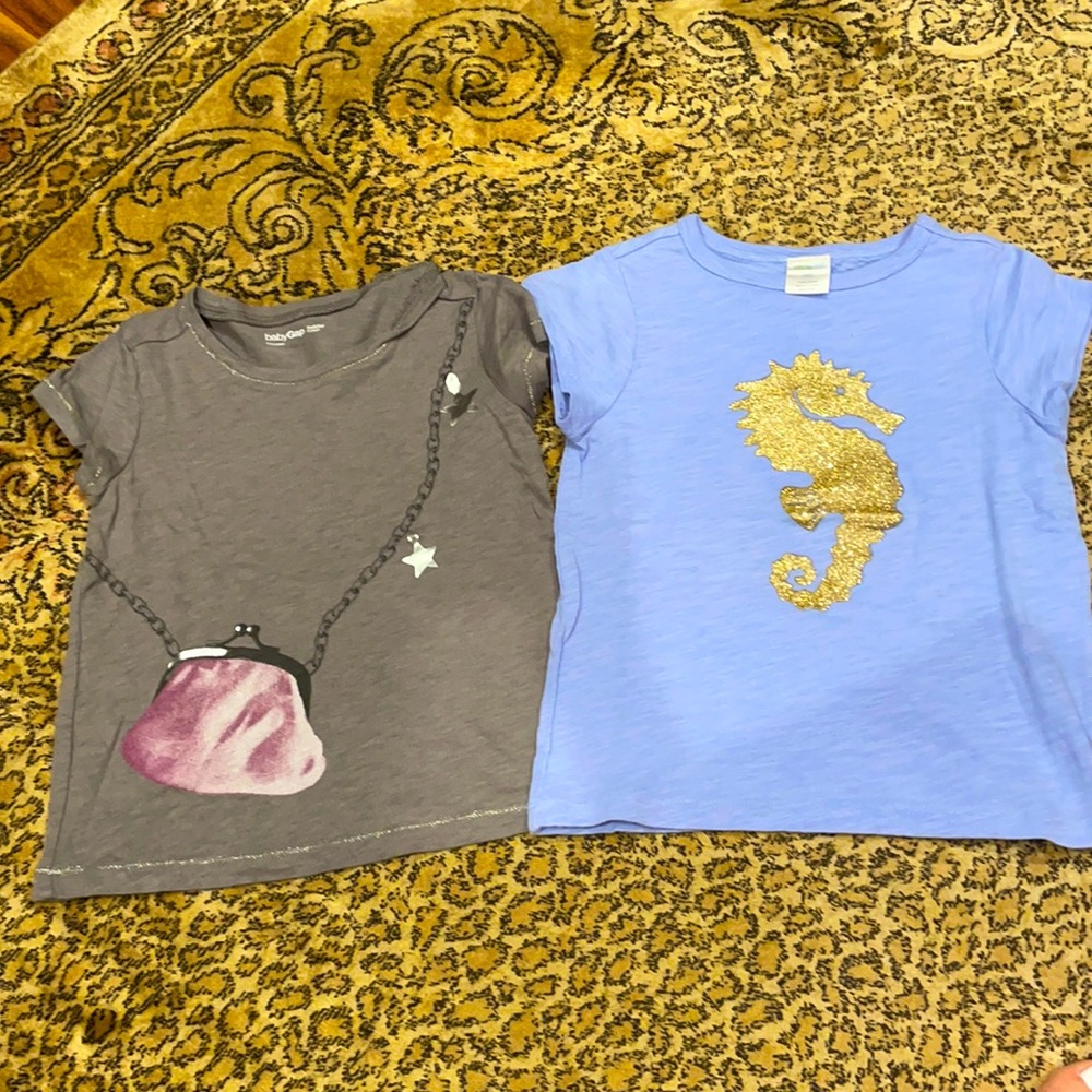 Two Toddler Girls shirt sleeve tees